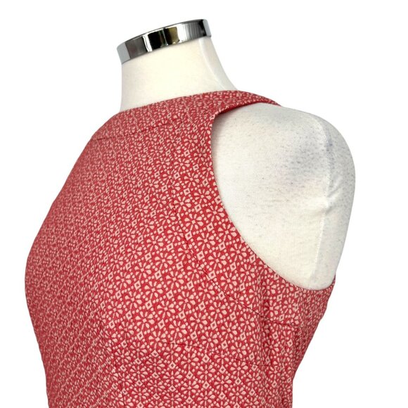 Ann Taylor Coral Pink Patterned Sleeveless Sheath Dress Size 6 - Picture 4 of 12